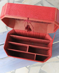 Red letter box interior